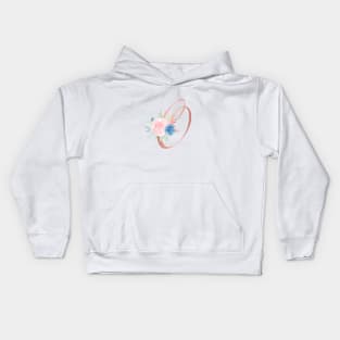 Letter O Rose Gold and Watercolor Blush Pink and Navy Kids Hoodie